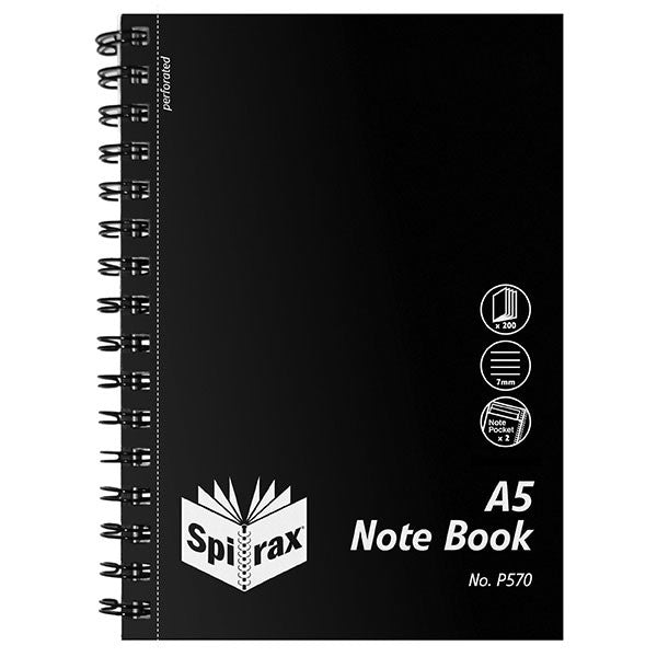 J.Burrows A4 Hard Cover Notebook 200 Page Black
